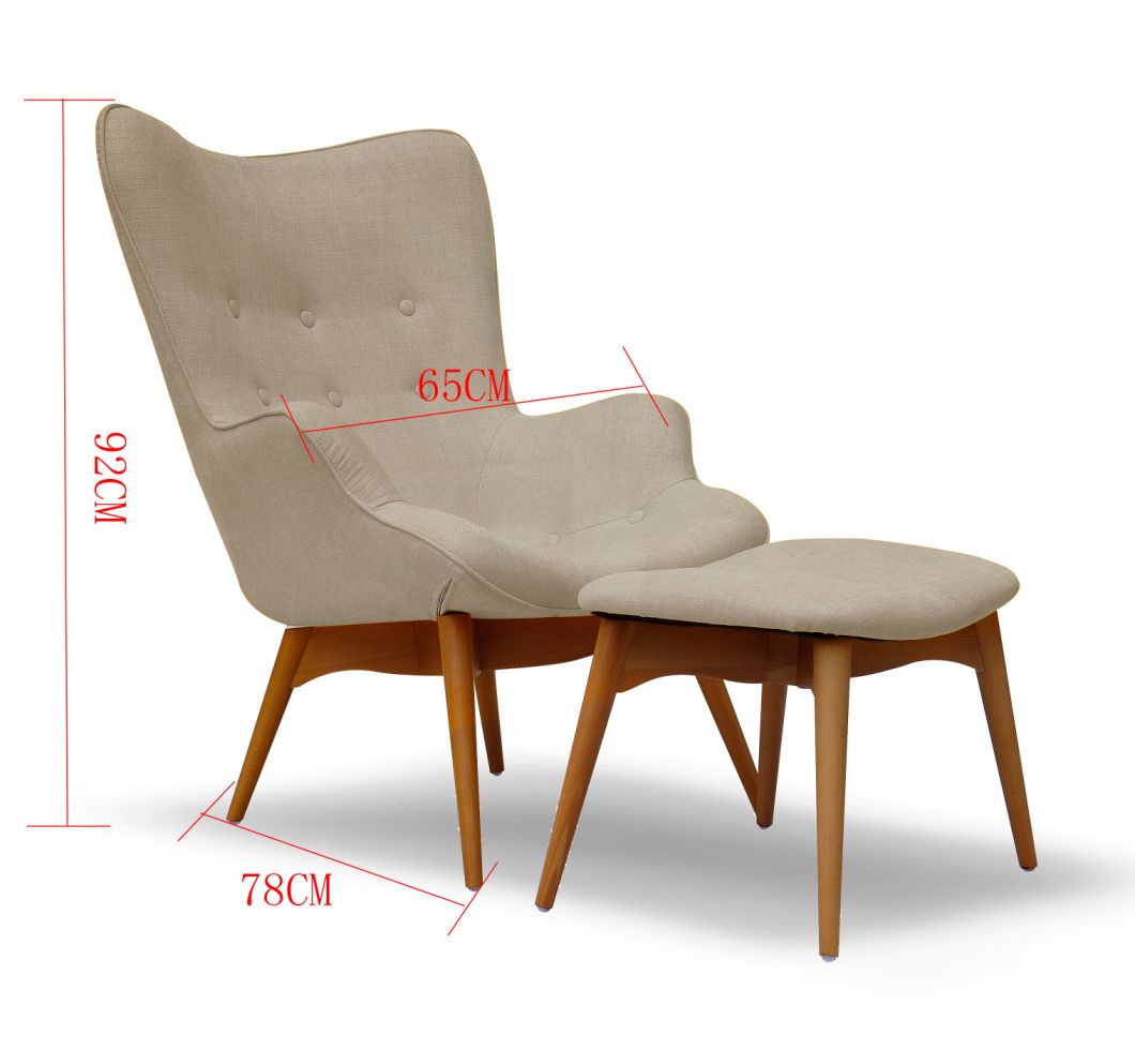 Madera de fresno s&oacute;lido de moda con sill&oacute;n de asiento de espuma de tela