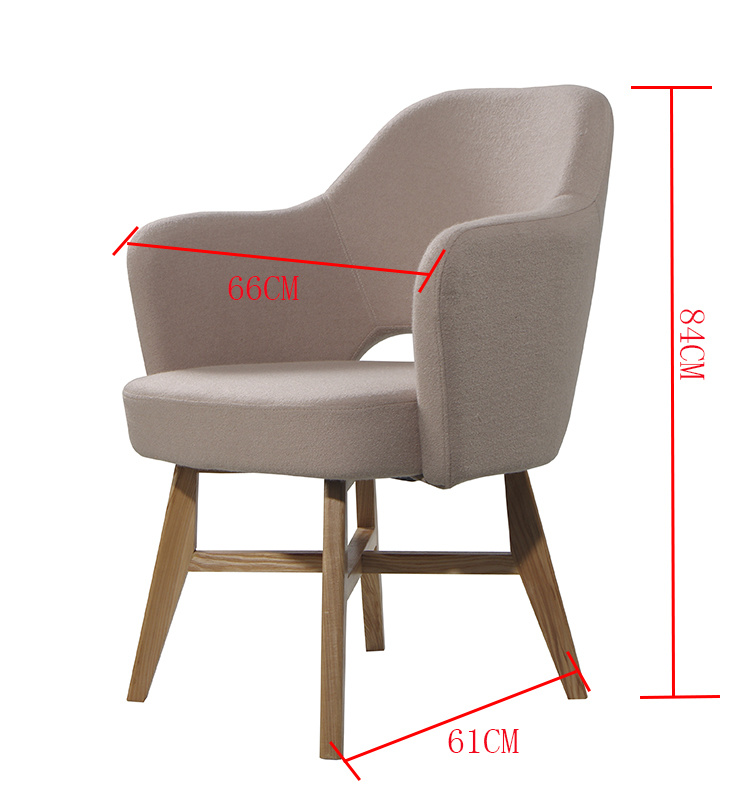 Dise&ntilde;o de tela de madera con asiento trasero Silla de comedor Mobiliario de comedor