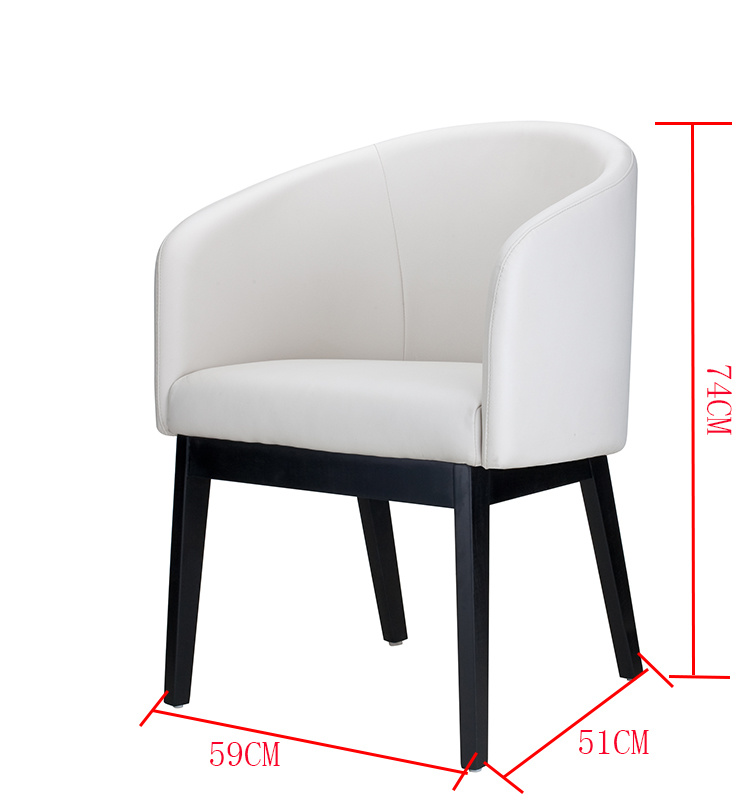 Silla de comedor de cuero genuino blanco Muebles de la casa moderna