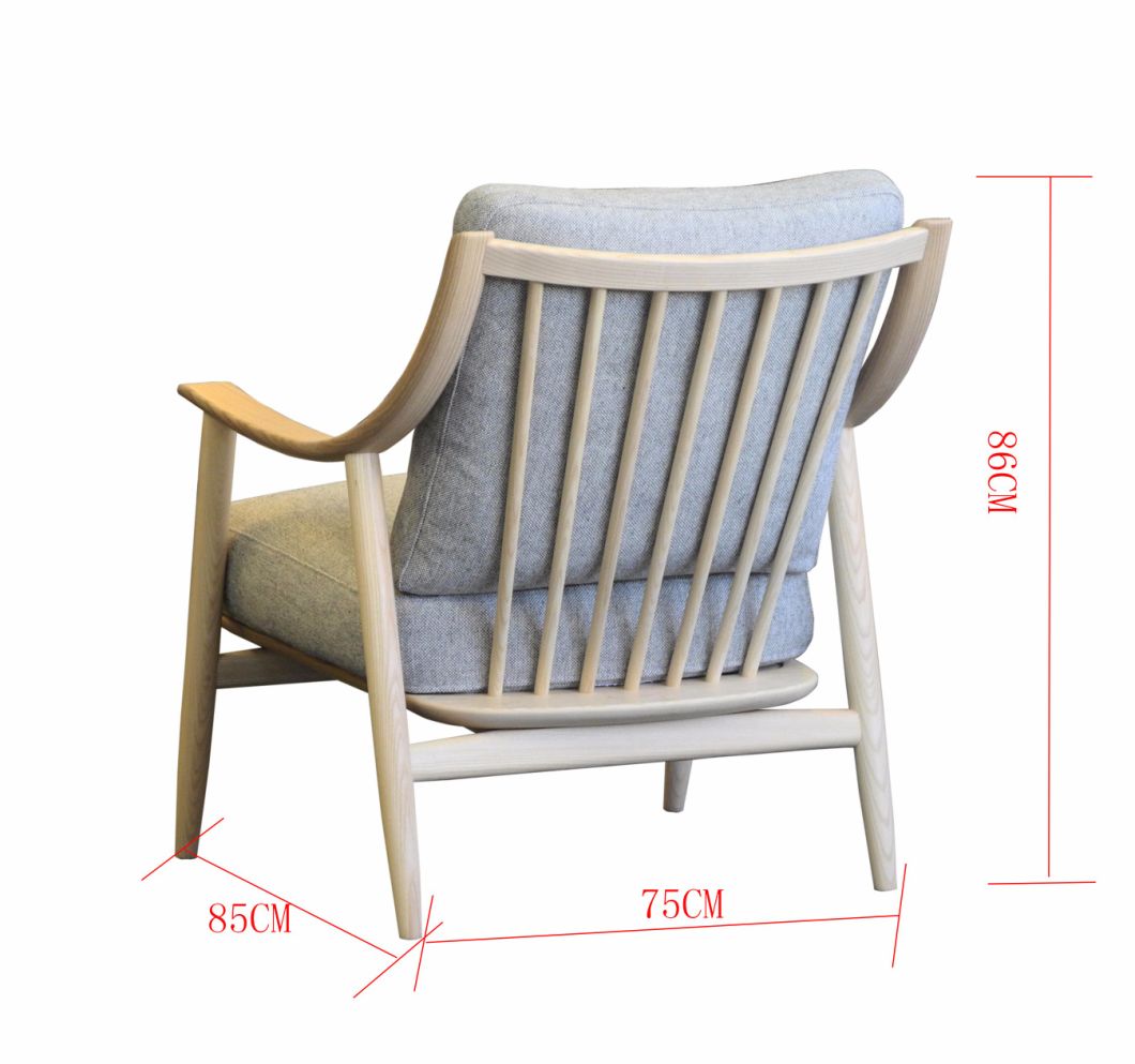 Moda Base de madera de ceniza s&oacute;lida con sill&oacute;n de asiento de espuma de tela