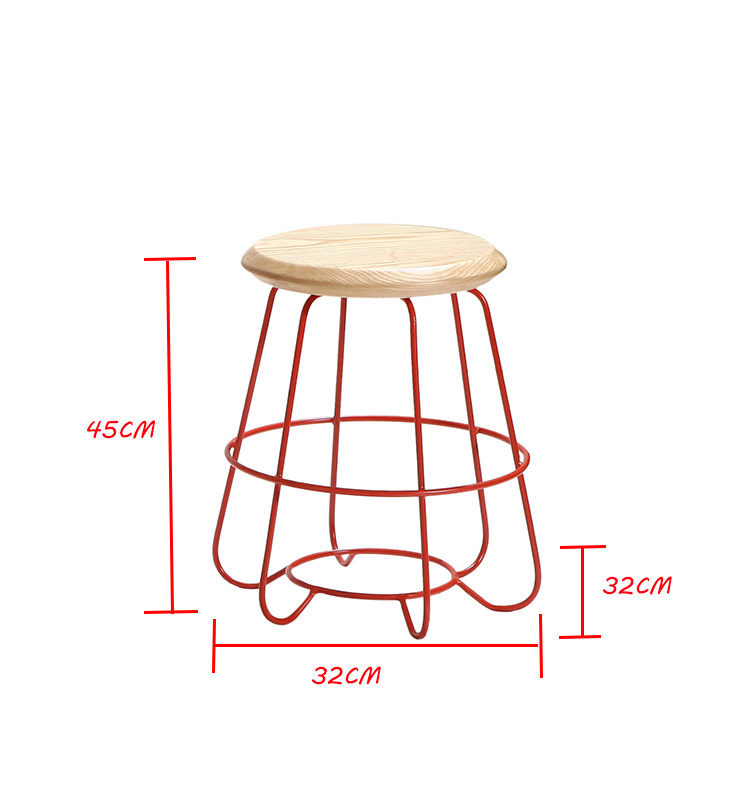 2019 Nuevo dise&ntilde;o de asiento de madera de metal Taburete vivo