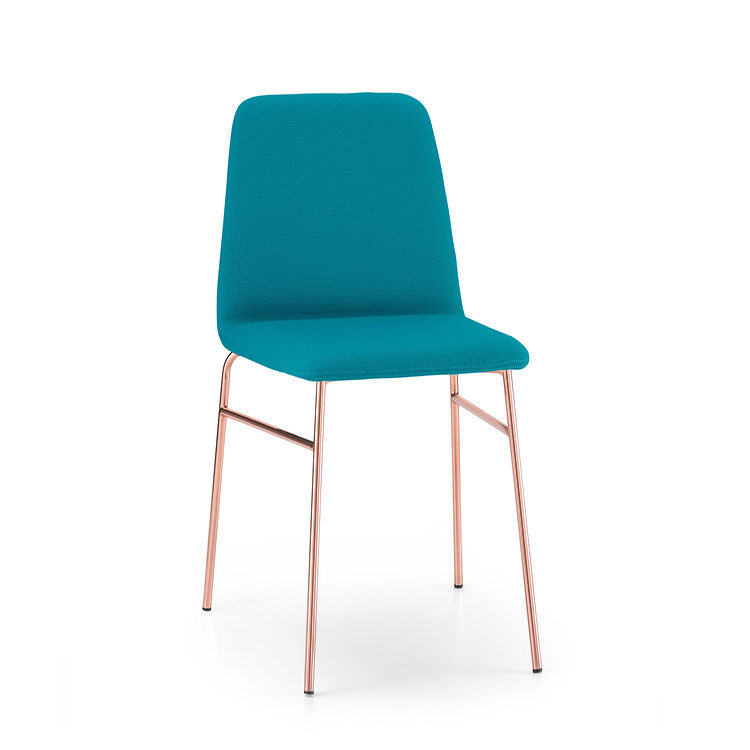 2018 moderno dise&ntilde;o simple oro rosa suave c&oacute;modo silla de comedor