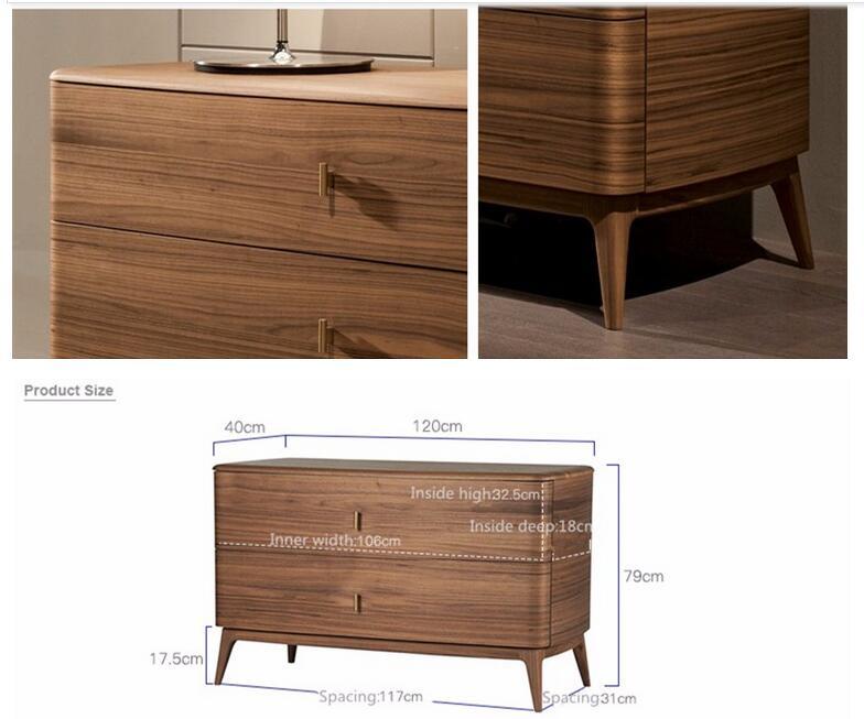 2018 Moderno Dos cajones Muebles de madera Sala de estar Carbinet