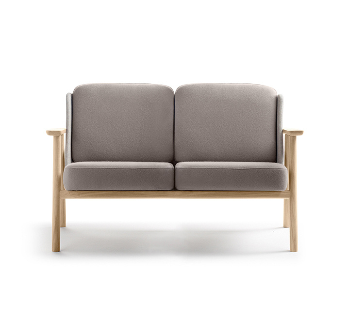 Sof&aacute; doble elegante moderno popular con la pierna de madera para la sala de estar con muebles para el hogar Sof&aacute;