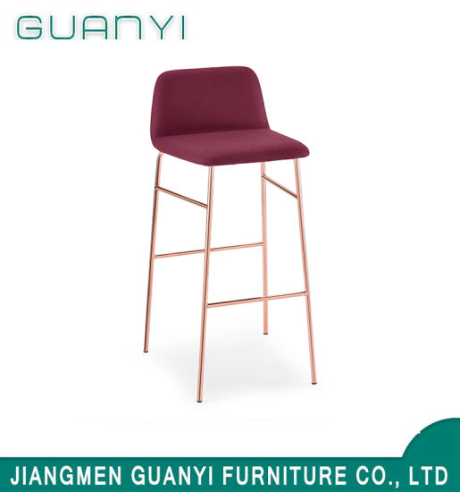 Modern Outdoor Rose Gold Plated Metal Bar Stool