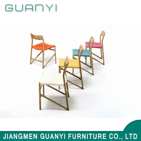 2019 Modern Colorful Strap Wooden Restaurant Sets Dining Chair