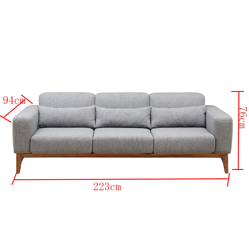 2019 Muebles modernos de madera de tres asientos conjuntos de sof&aacute;s