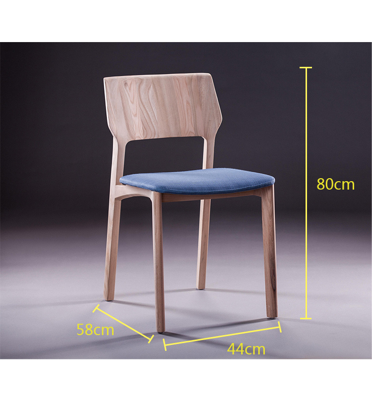 Silla de comedor de muebles de tela de madera maciza moderna